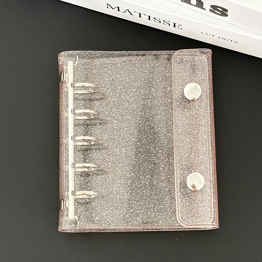 SKYSONIC Neu eingetroffene Einband- und Nachfüllbeutel der M5-Serie, Binder schwarz/rosa/klares Etui, 45-Blatt-Kunstpapiere – Detail 8