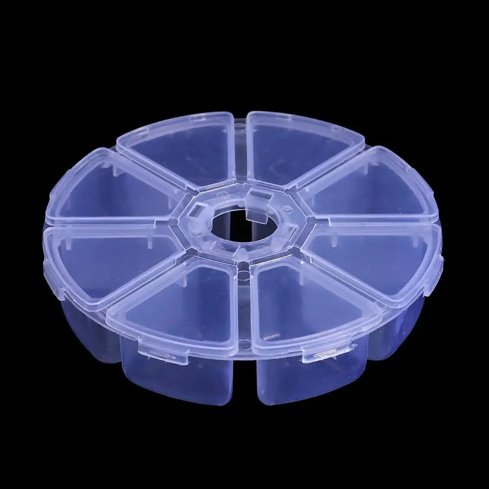 Tool Beads Transparent 8 Grids Jewelry Container Nail Art Rhinestones Case Empty Storage Box