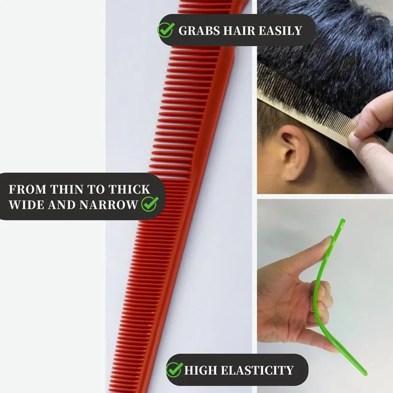 2PCS Barber Spinning Comb Set 360° Rotating Hair Cutting Comb Tapered Comb Professional Hair Haircut Styling Tool Salon
