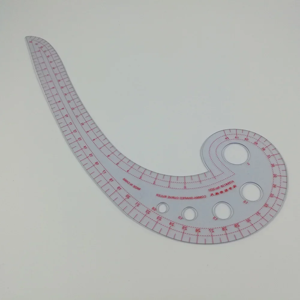 Multifunctional Sewing Tools Soft Plastic Comma Shaped Curve Ruler Styling Design Ruler French Curve 30 X 11cm Curve Ruler