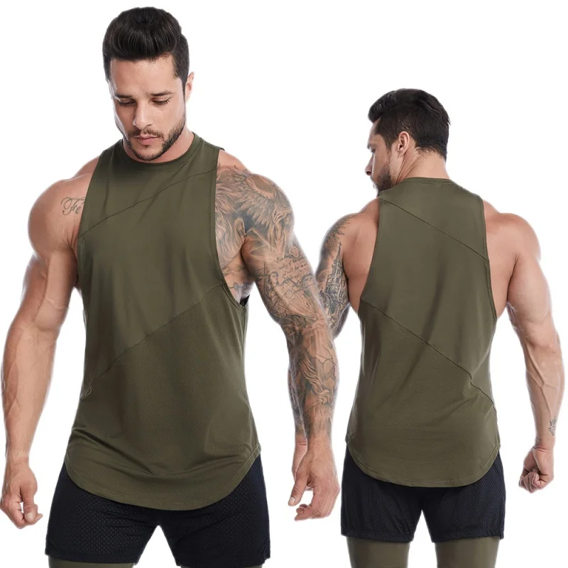 Men‘s Compression sleeveless T-shirt Gym Training Running Workout Breathable Quick Dry Stretchy Fitness Football tee Muscle 2024