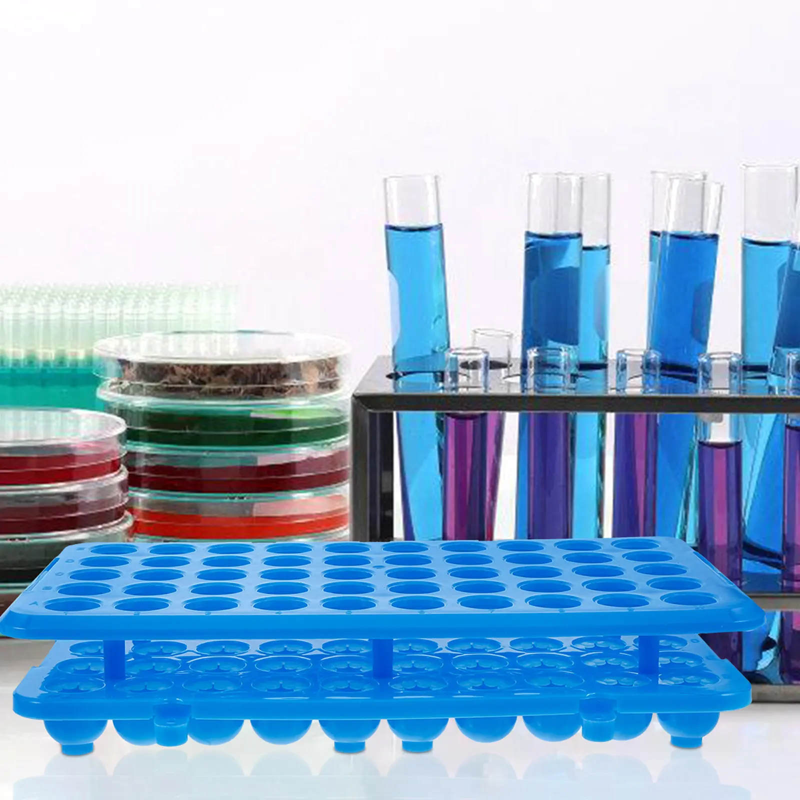 Test Tubes Rack Multiple Holes Sturdy Stable Lab Sampling Tube Storage Organizer Test Tube Holder Sampling Tubes Rack