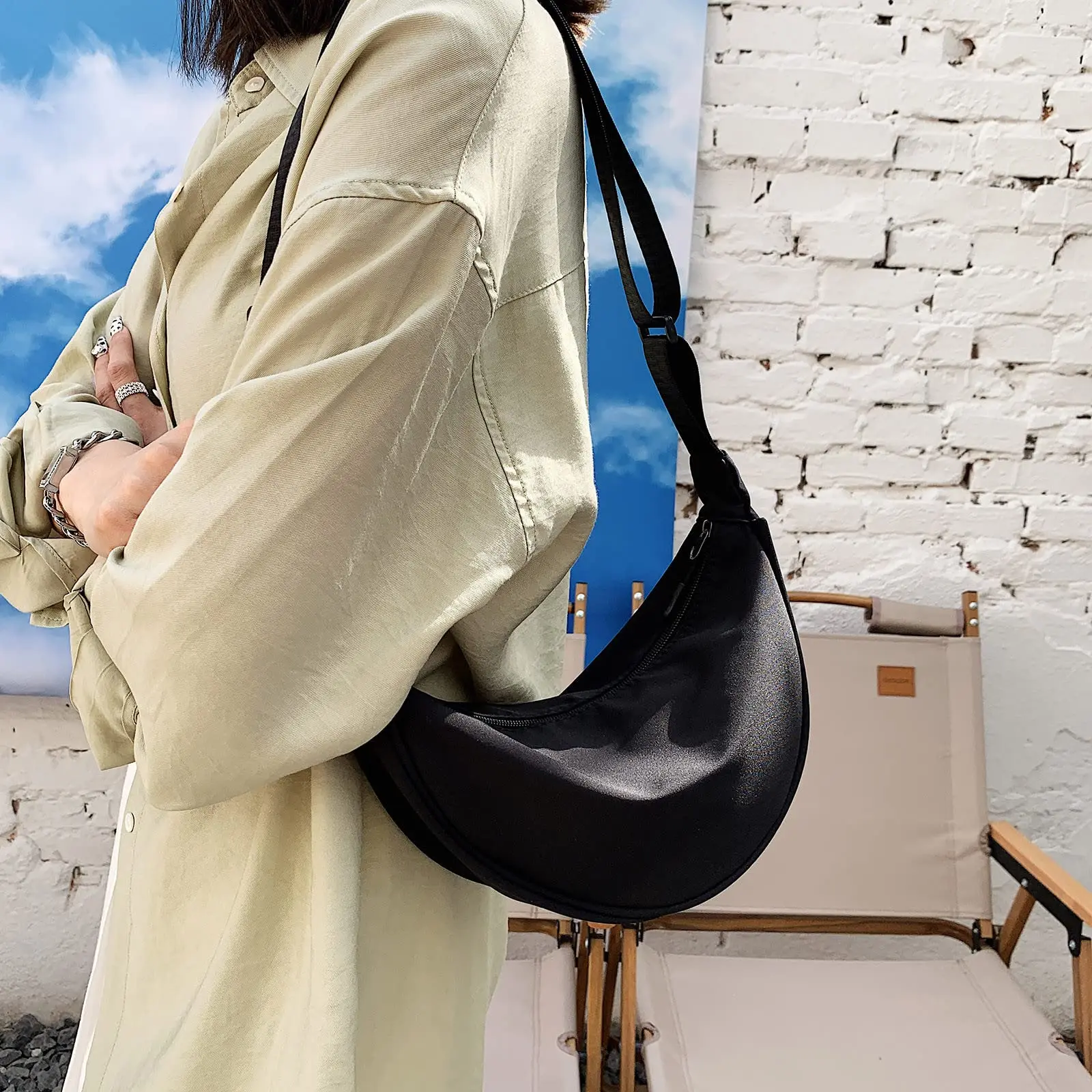 Messenger Bag Female Bag Small Shoulder Bag Dumpling Bag Underarm All-match Outing Simple Travel Ultralight Student Bags