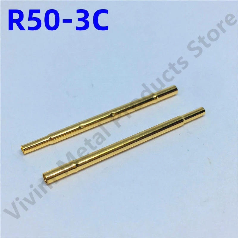 

100PCS R50-3C Test Pin P50-B1 Receptacle Brass Tube Needle Sleeve Seat Crimp Connect Probe Sleeve Length17.5mm Outer Dia 0.86mm