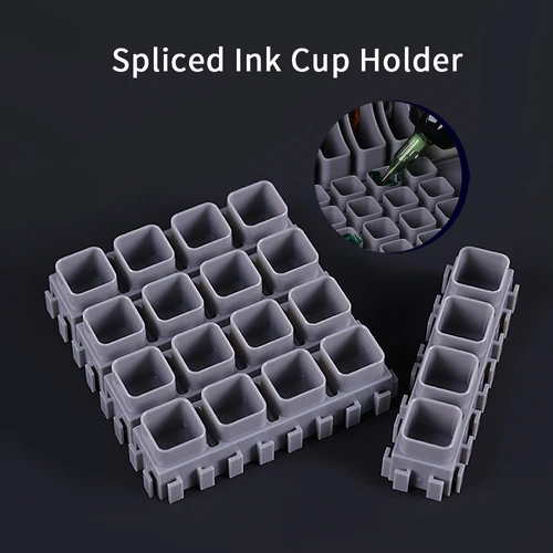 Imagen 2 del producto YILONG 40PCS Soporte para vasos de tinta empalmado Material plástico ABS Creativo empalmado Portavasos de tinta con base Accesorios para herramientas de tatuaje