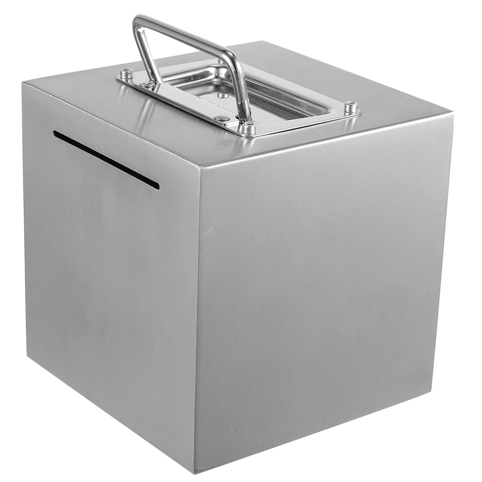 Stainless Steel Money Bank for Adults and Children Compact Coin Storage Box Handle Design Simple Structure Savings Pot for Home