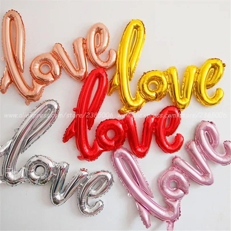 Ligatures Love Letter Foil Balloon Party Decoration Anniversary Wedding Valentines Birthday Photo Props