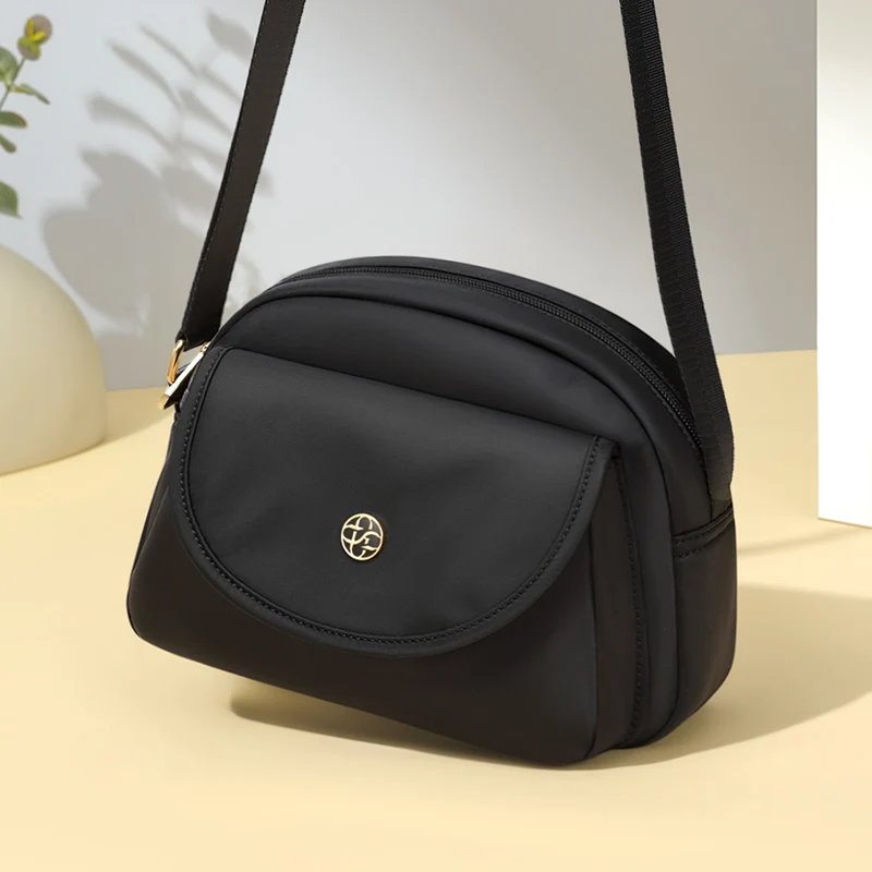 حقيبة كتف كروس صغيرة عصرية بجودة الجولف للنساء كاجوال خفيفة الوزن متعددة الطبقات حقيبة صغيرة أنيقة ومحمولة بالمشمش #4