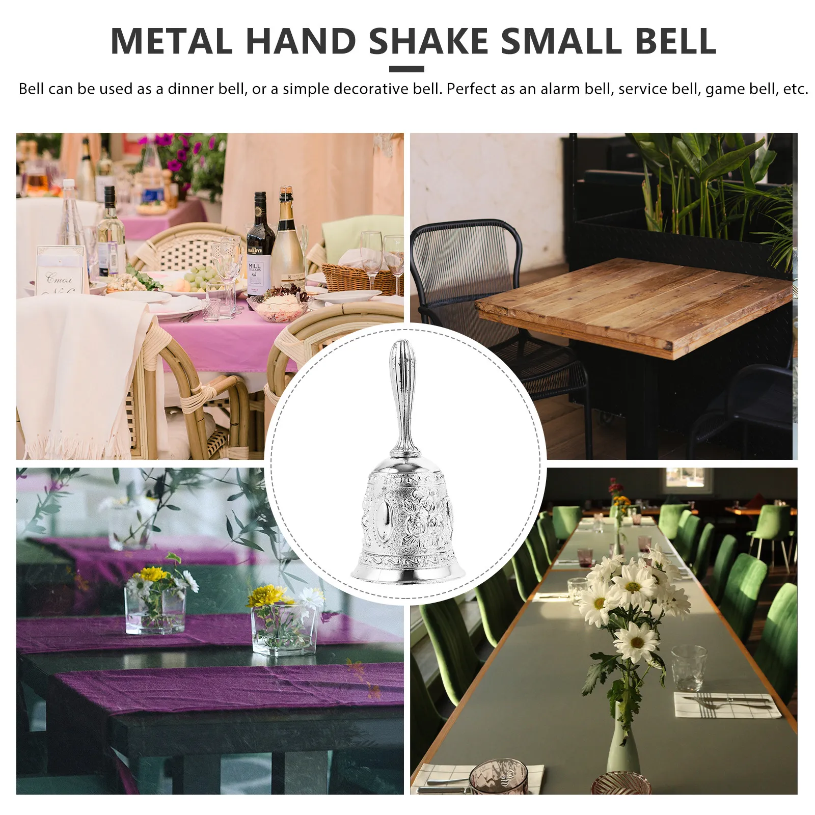 Hand Metal Desktop Call Bell For Restaurant Hotel School Service Dinner Bell Vintage Manual Bells Decorative Bar Pantry Desk
