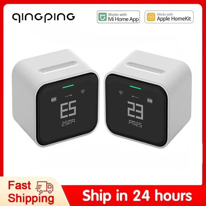 

Qingping Smart Air Detector Lite CO2 PM2.5 PM10 Temperature Humidity Monitor Touch Screen Work With Mihome APP for Apple HomeKit