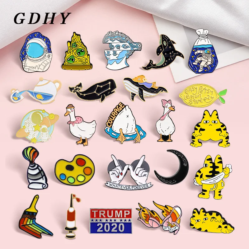 GDHY 24 стиля, милая эмалированная булавка, модная брошь, значок, джинсовая булавка на лацкан, подарок на вечеринку для женщин и детей, лучшие друзья, ювелирный аксессуар