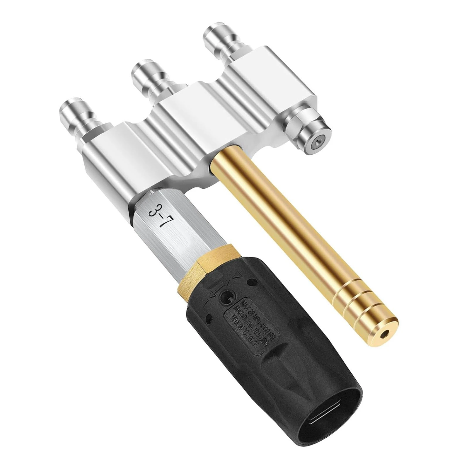 M5 Twist Nozzle 1/4in Quick Connection 1000-4050PSI 3-7GPM 3 in 1 High Pressure Long Reach Soap Nozzle