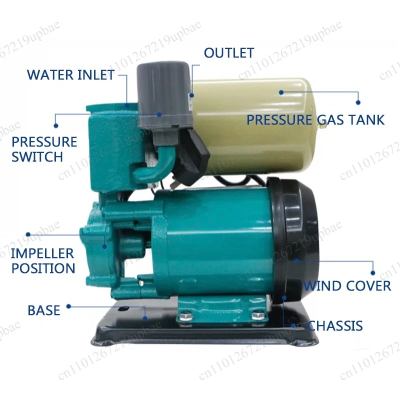 Household 220V Electric Self‑Priming Pump, Hot & Cold Water Silent Pipeline Booster Pump for Solar Water Circulation System