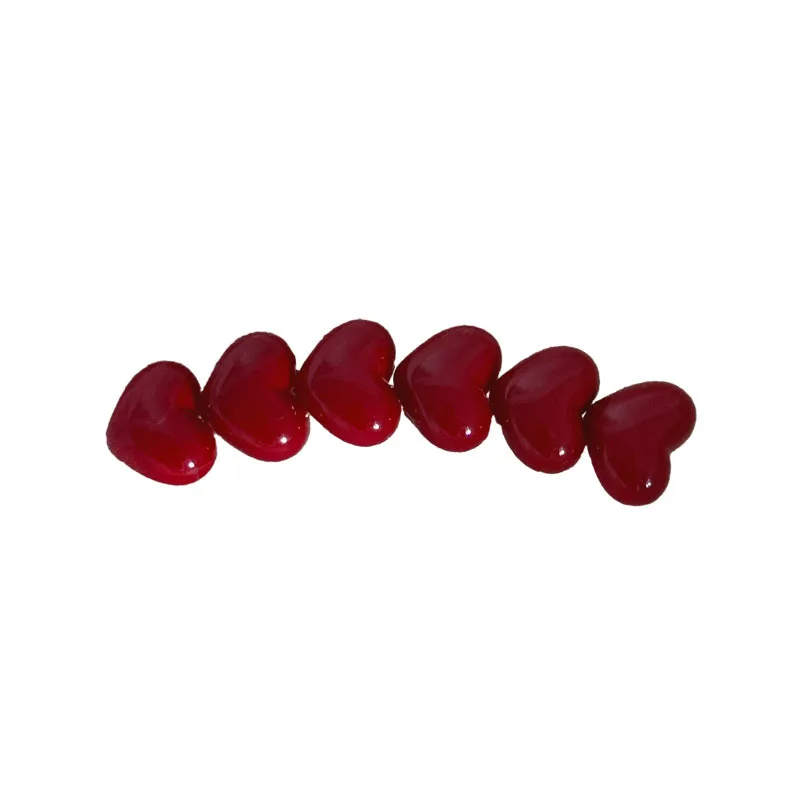 Design sense curved sweet red heart-shaped hair clip with a notch on the side versatile duckbill clip hair accessory new style