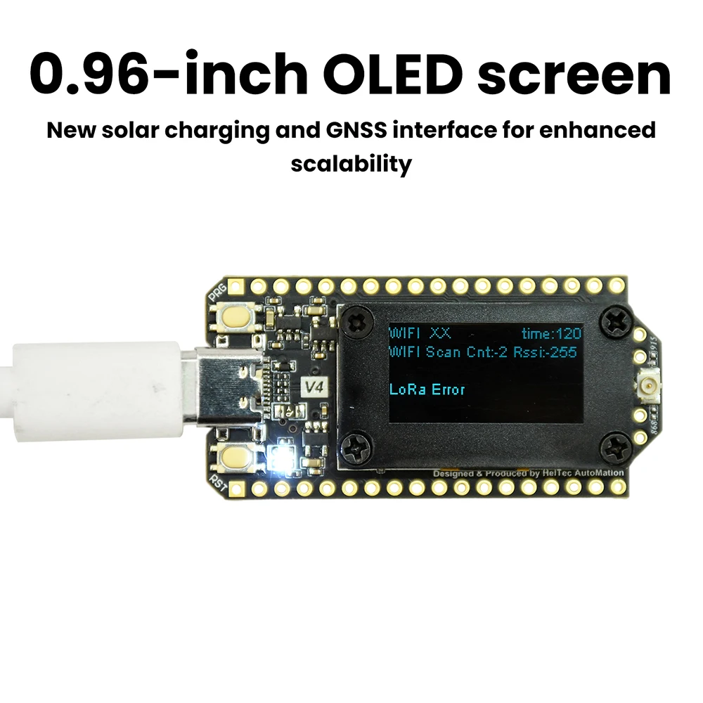 

WiFi LoRa 32 V4 Development Board ESP32-S3R2 Low-Power IoT 0.96-Inch OLED Screen Type C Interface for Electronics Projects