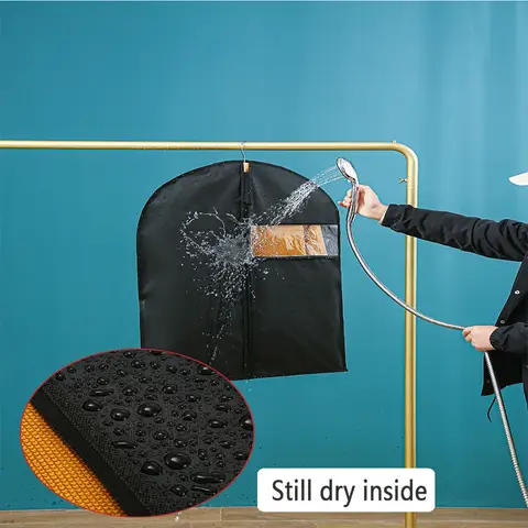 धूलरोधी कपड़ों के कवर, वाटरप्रूफ कपड़े धूल कवर, कोट सूट ड्रेस प्रोटेक्टर, हैंगिंग गारमेंट बैग, क्लोसेट ऑर्गनाइज़र 6 best sales कपड़े धूल कवर - №3