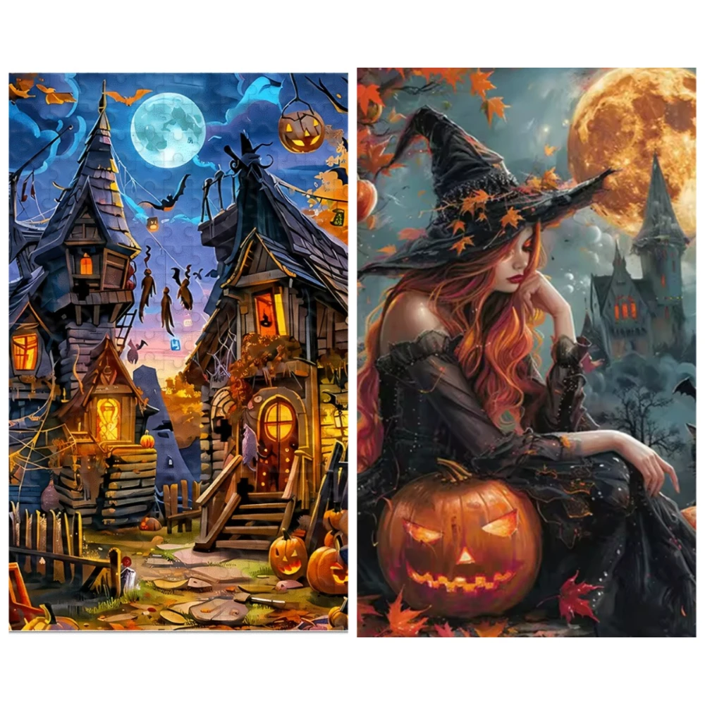 Jigsaw Puzzle Adult - Halloween Puzzle 500-2000Pcs: Spooky Haunted House