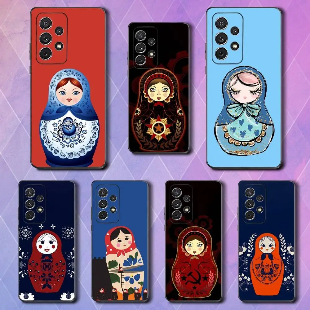 

Russian Art Matryoshka Phone Case For Samsung S25,S24,S23,S22,S21,S20,S10,Ultra,Plus,Lite,FE,Soft Silicone Black Cover