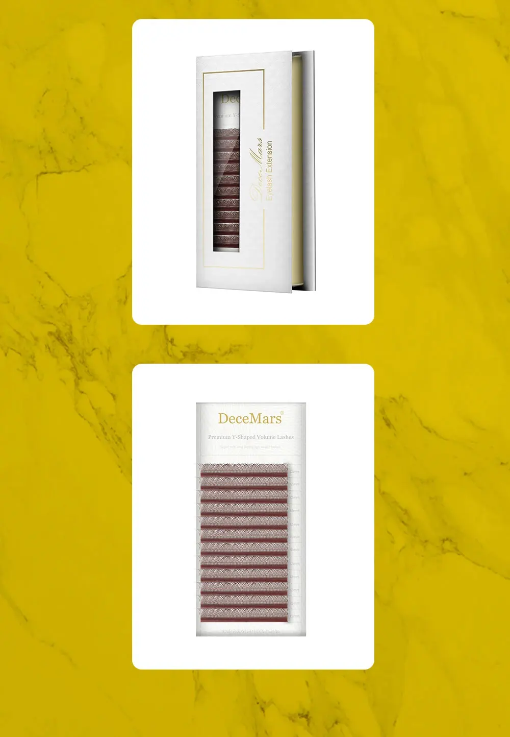 DeceMars YY-Form, schwarzbraune Wimpernverlängerung, zwei Spitzenwimpern, C/D-Locken, hochwertig, individuell – Detail 9