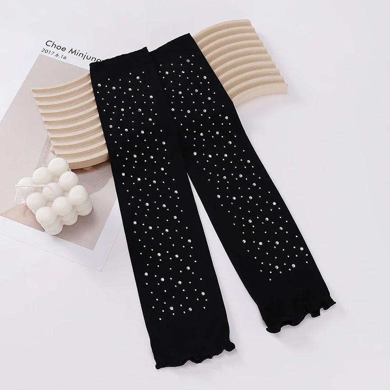 Sexy Spitze Handschuhe Latin Bühne Dance Bühne Leistung Arm Ärmeln Weibliche Mesh Flash Bohren Strass Halbe Finger Handschuhe S155