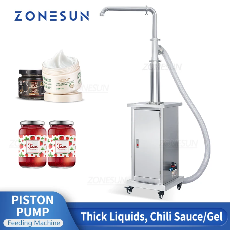 

ZONESUN Automatic Thick Liquid Feeding Machine Chili Pasta Sauce Lotion Paste Piston Pump for Filler Production Line ZS-FP1