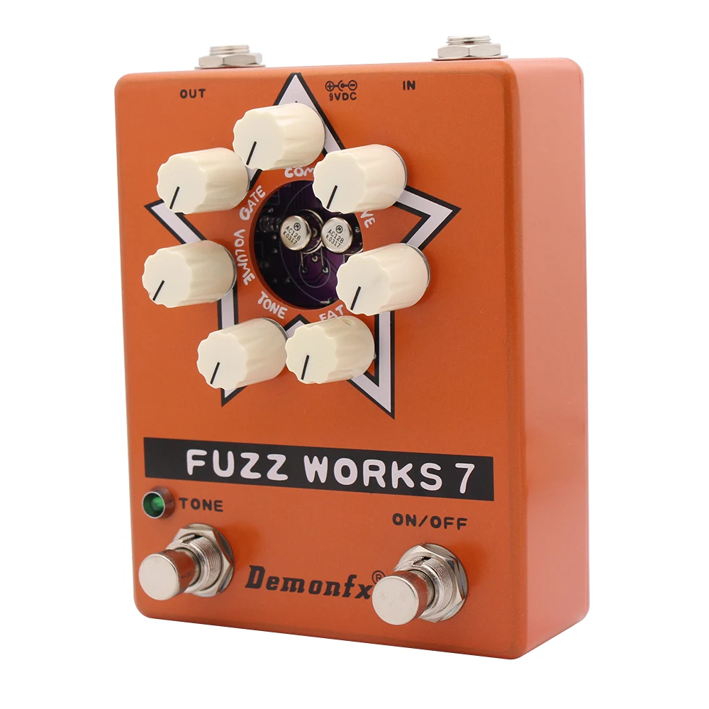 Демоfx Fuzz работает 7 гитара Педаль Эффекта баса Fuzz