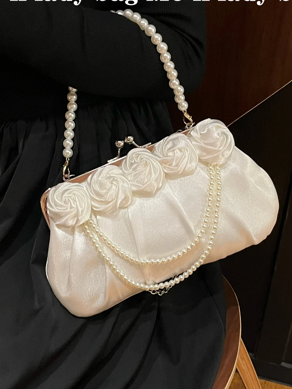

Retro pearl portable antique bag