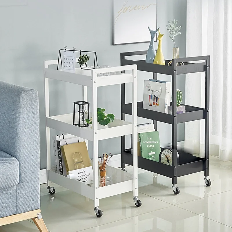 Cross-Border Foreign Salon Trolley Multi-Layer Removable Carbon Steel Trolley Floor-Standing Rack