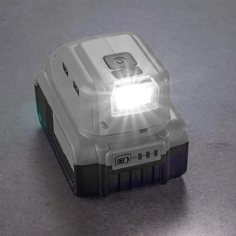 Adapter LED Light Working Lamp USB Mobile Phone Charger DC 12V Output Replacement For Dewalt 14.4V 18V Li-ion Battery DCB140
