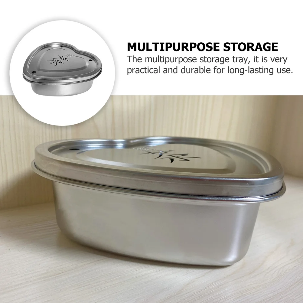 

1Set Portable Stainless Steel Teaware Heart-Shaped Tea Plate Lid Tea Cup Storage Tray Home Office Coffee Shop Use