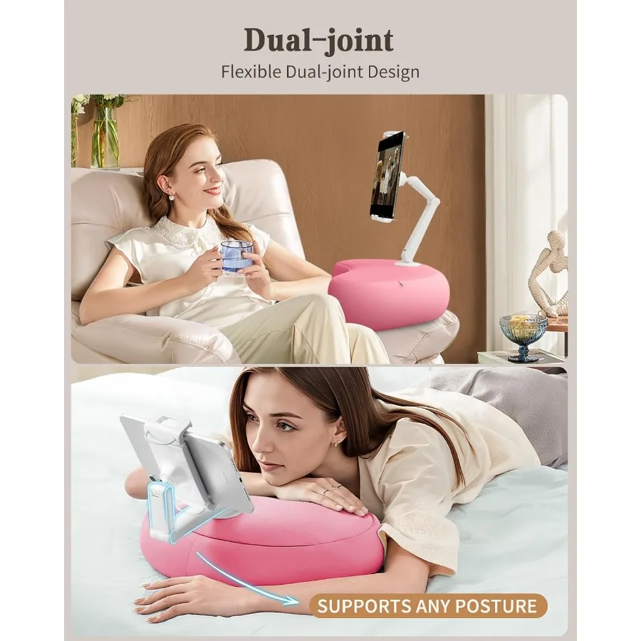 SAIJI Kindleピロースタンド iPadスタンド 4.7～15.6インチのKindle、スマホ、iPadに対応 360度調整可能なタブレットホルダー ベッド用 フレキシブル