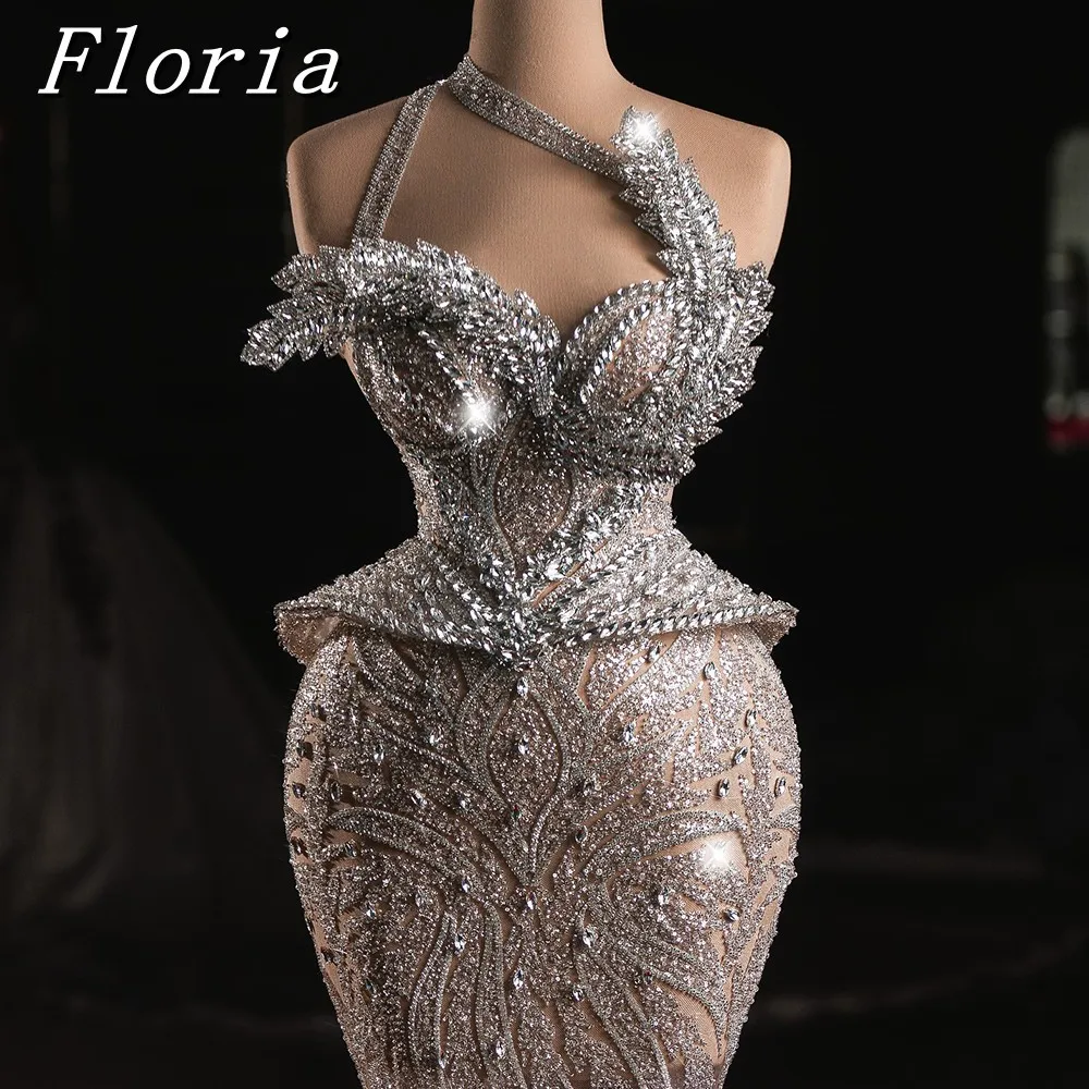 

Elegant Rhinestone Beading Maxi Wedding Dress Floor Length Backless Mermaid Bridal Gowns 2025 Gorgeous Design For Wedding