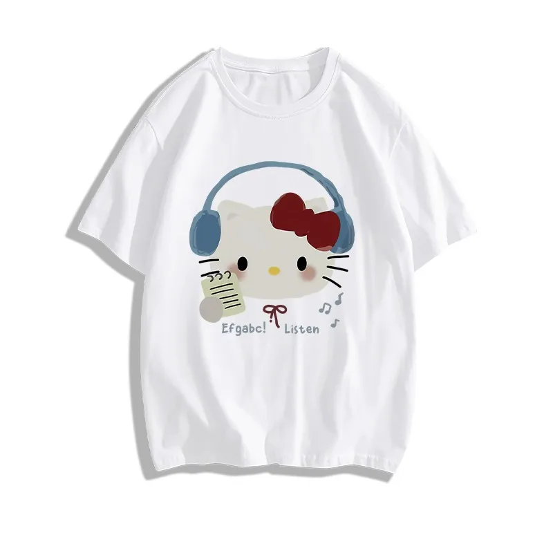 100%純綿Tシャツ 2025年夏新作 ニッチデザイン 漫画柄 半袖Tシャツ 多用途 ルーズトップ Y2Kスタイルトップ