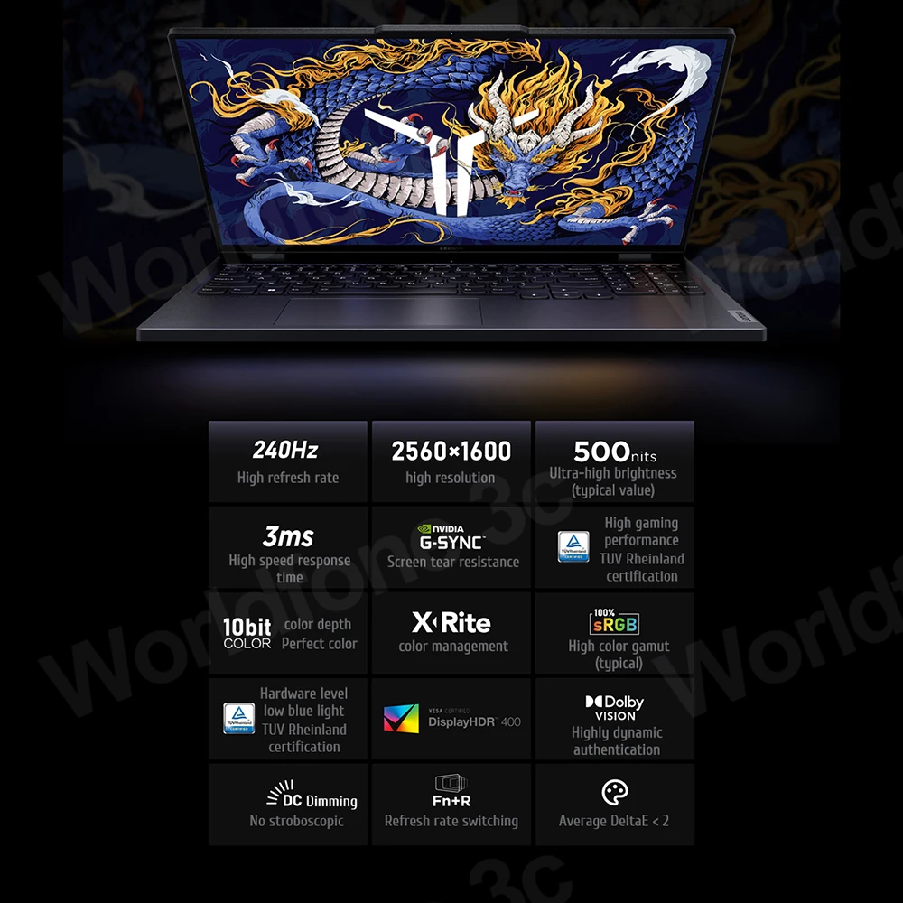 Lenovo Legion Y9000P 2024 E-sports игровой ноутбук 14 дюймов Intel Core i9-14900HX RTX4060 2,5 K 240 Гц 16 дюймов игровой ноутбук ПК