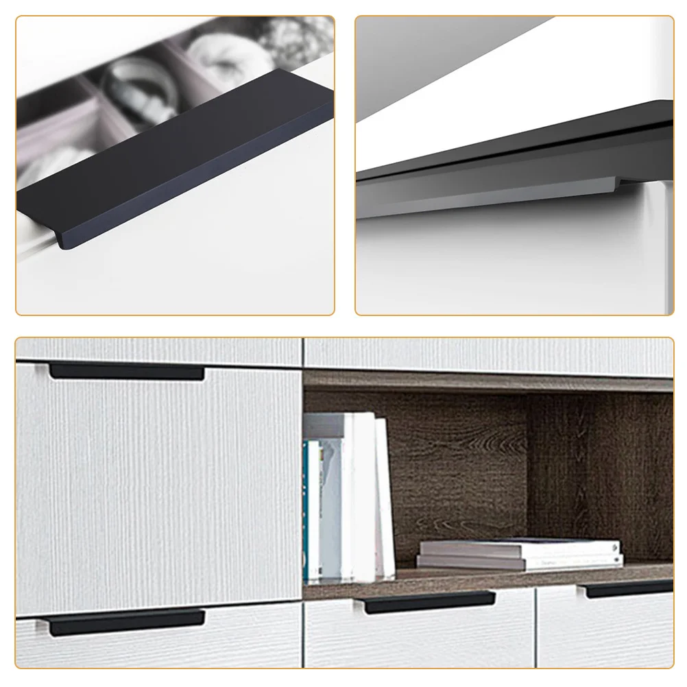

4Pcs Cabinet Handles Modern Long Hidden Drawer Pulls for Kitchen Cabinets Durable Metal Hardware Cabinet Handles