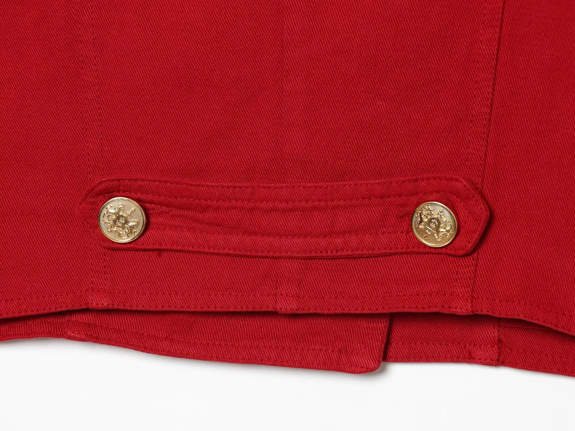 KONDALA Vintage Streetwear Einfarbige Frühlingsjacke für Damen Rot Mode 2026 Doppelreihige High-Street-Chic Kurze Damenjacke – Detail 15