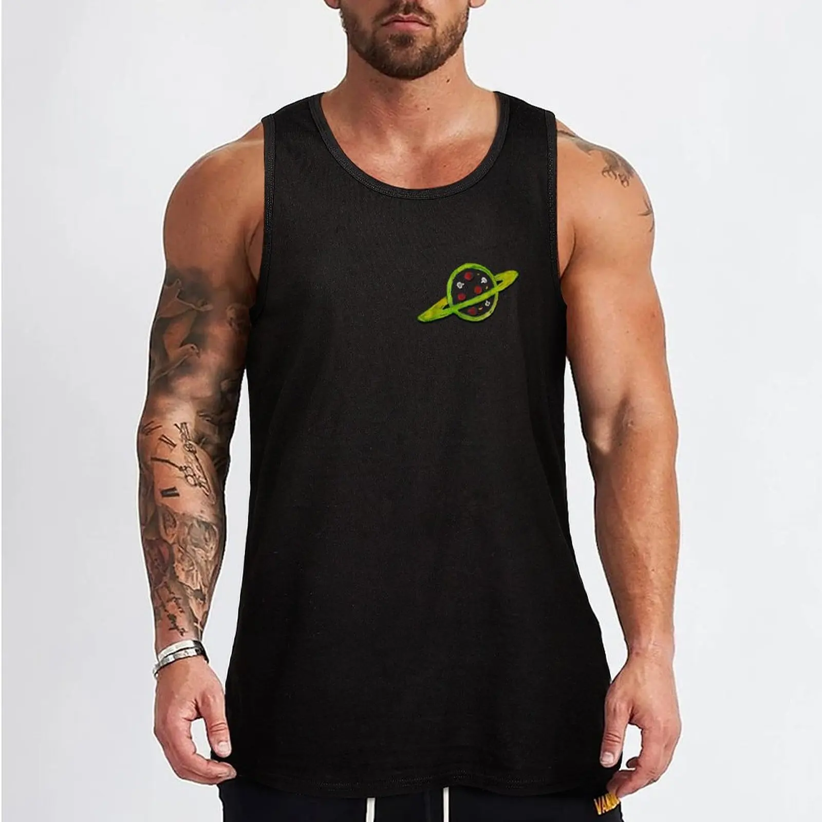 Pizza Planet Alien logo Tank Top mens gym clothes Men's gym male top T-shirt sports