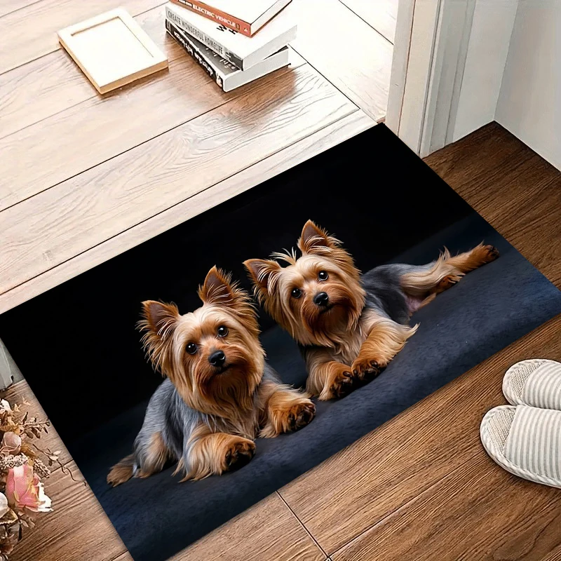 Realistic Yorkshire Terrier Carpet Non-Slip Entry Door Mat Home Decor Living Room Bedroom Floor Rug Animal Pattern Area Rug