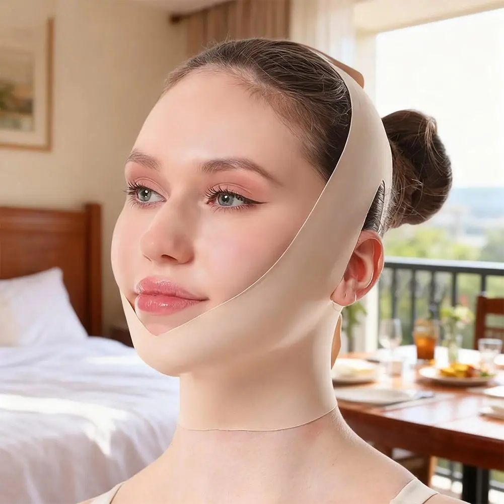 V Line Face Lifting Belt Facial Mask Cheek Lift Up Bandage Double Chin Reducer Breathable Sleeping Face Lift