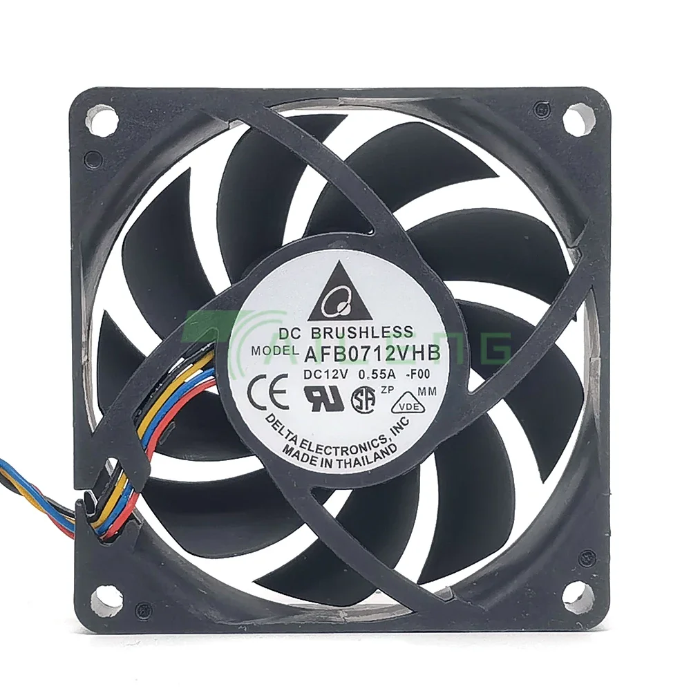 Para Delta AFB0712VHB 7015 70mm x 70mm x 15mm DC ventilador de refrigeración sin escobillas PWM 12V 0.55A 4 cables conector de 4 pines