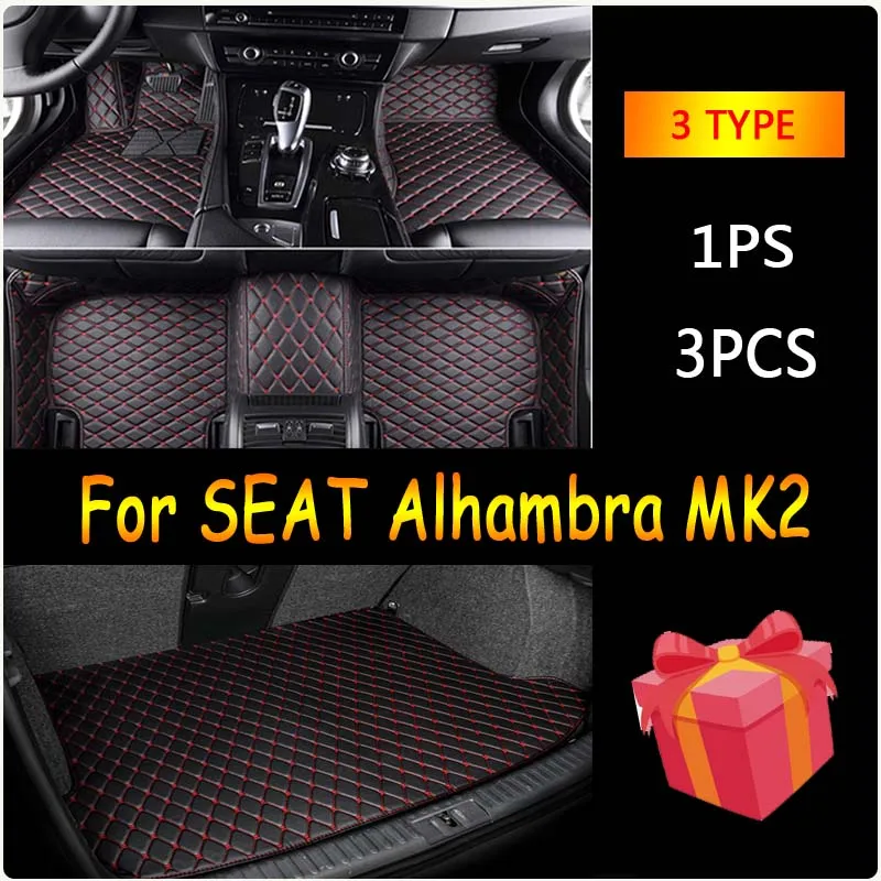 Car Mats For SEAT Alhambra MK2 7N VW Volkswagen Sharan 2011~2020 Pad Carpets Set Leather Mat Auto Floor Rugs Car Accessories