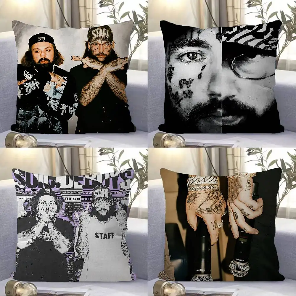 Singer S-Suicideboy Band Cushion Cover Pillowcase Upholstery Sofa Throw Pillow Home Decor Pillowcas