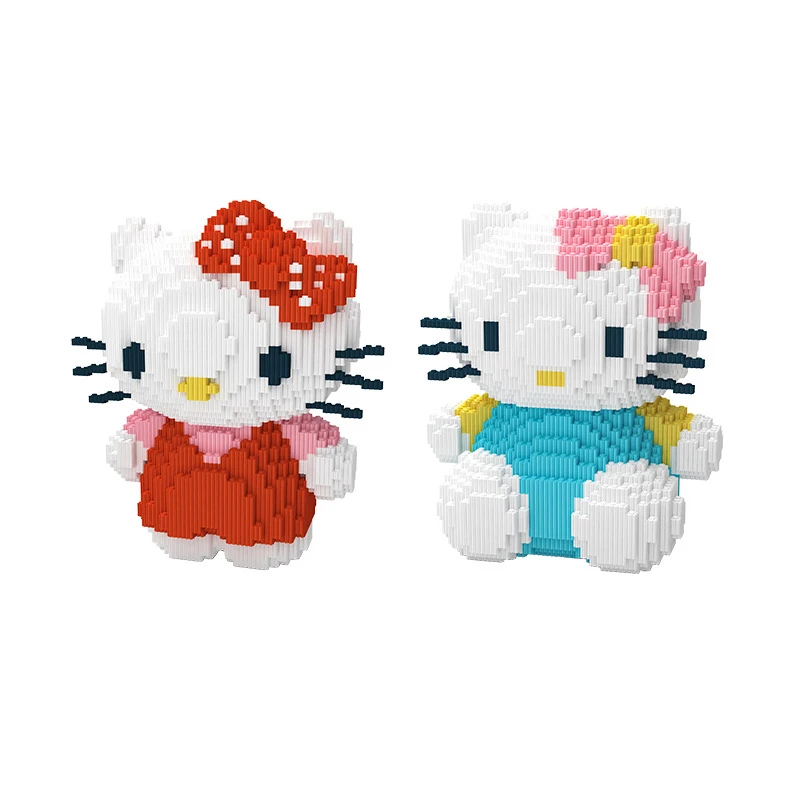 

Микро строительные блоки Hello Kitty Sanrio Kawaii DIY сборная 3D модель соединение мини кирпич Фигурки игрушки для детей подарок