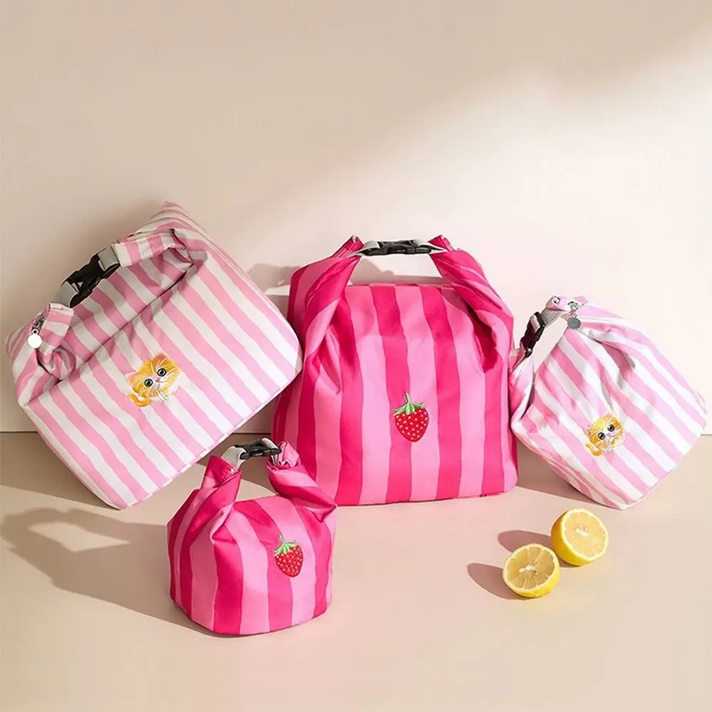 

Simple Cat Print Food Storage Handbags Portable Insulated Food Container Bag Leakproof Thicken Thermal Lunch Pouch Outdoor