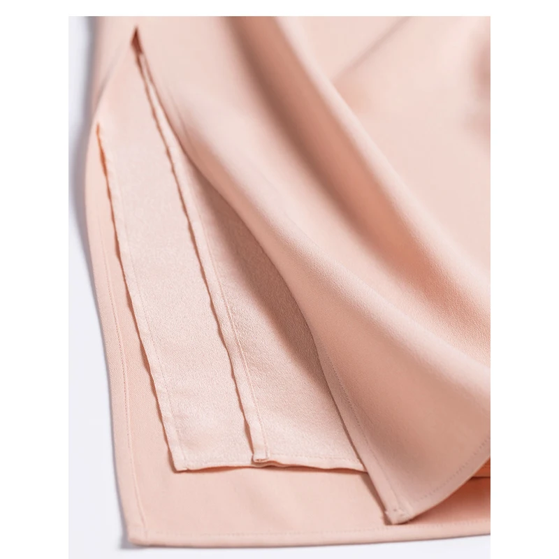 Luxus Triac etat Damen Neck holder Kleid Frühling und Sommer asymmetrische Plissee Linie Kragen Taille abnehmen rosa ärmelloses Kleid