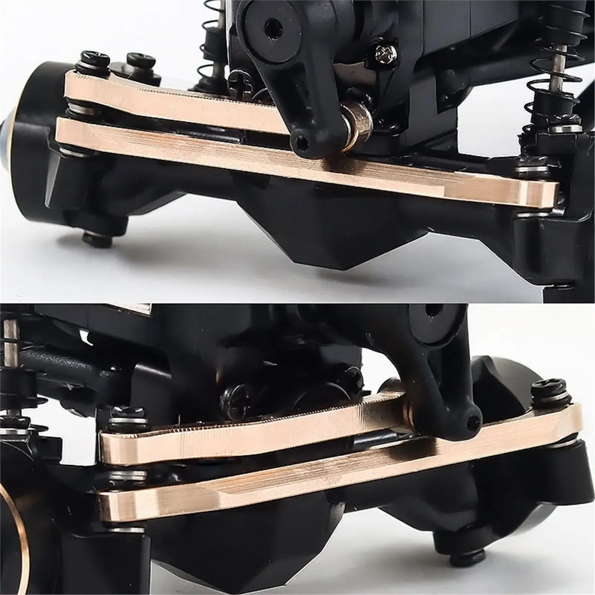 T34C For 1/30 SCX30 Metal Remote Control Car Pull Rod Steering Cup Wheel Ring Rear Axle Wheel Brass Counterweight Parts