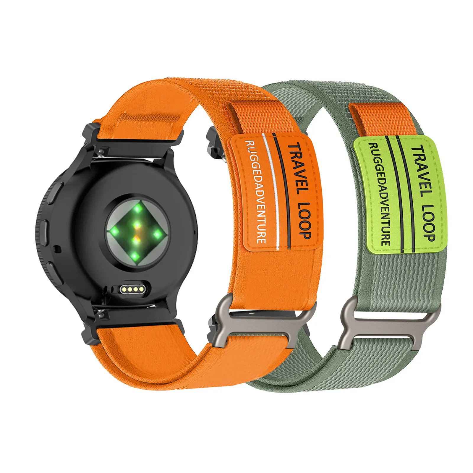 

2 шт. нейлоновые ремешки на липучке для Garmin Venu/Venu 2 Plus/Venu Sq/Venu Sq Music/Venu Sq 2/Venu Sq 2 Music