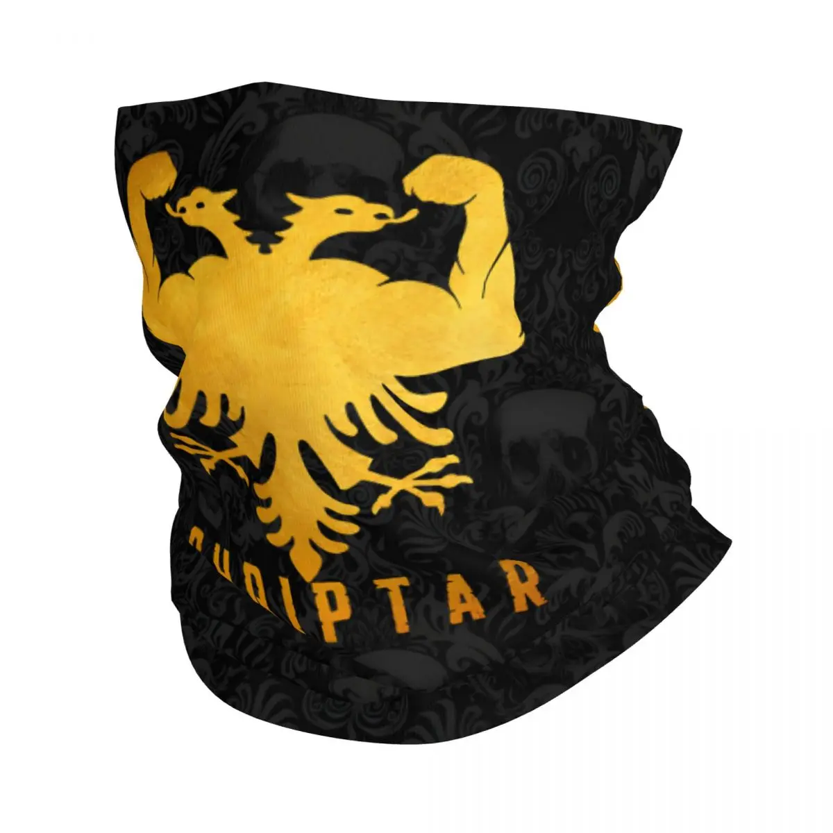 Shqiptar Albanian Eagle Bandana Neck Cover Printed Motorcycle Motocross Wrap Scarf Running Unisex Adult Winter