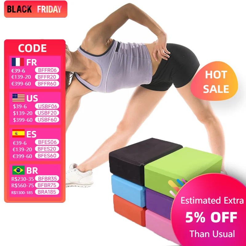 EVA Yoga Blocks Sports Toy Exercise Gym Foam Workout Stretching Aid Body Shaping Health Training For Women  Fitness Yoga Brick