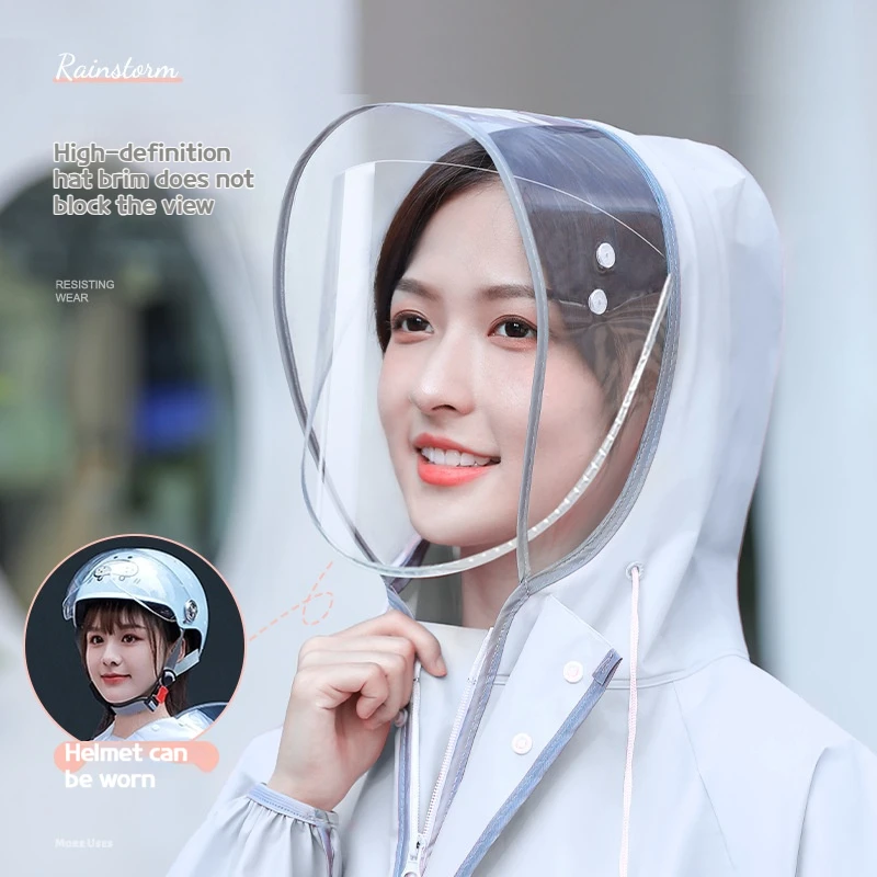 Women's Non-Disposable EVA Full Body Raincoat Integrated for Electric Vehicles And Scooters Adult Rain Jacket
